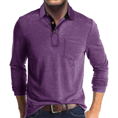 Camiseta Térmica de Cuello Solapa Manga Larga para Hombre - Image 17