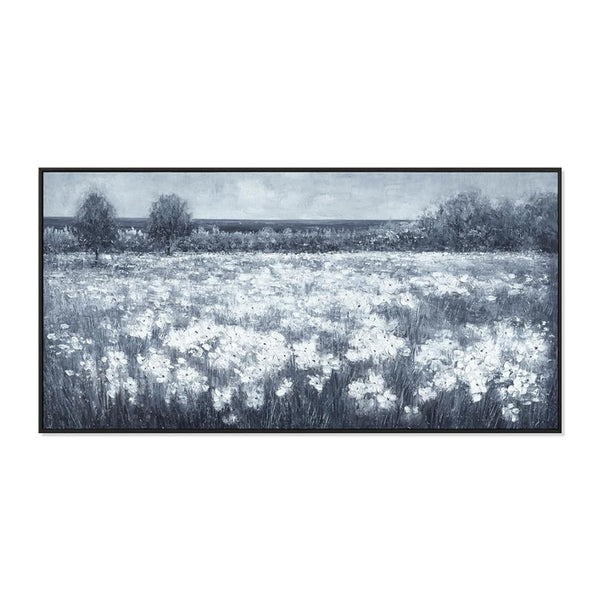 Cuadro Moderno Flores Blancas Paisaje Minimalista Negro y Blanco para Sala - Image 6