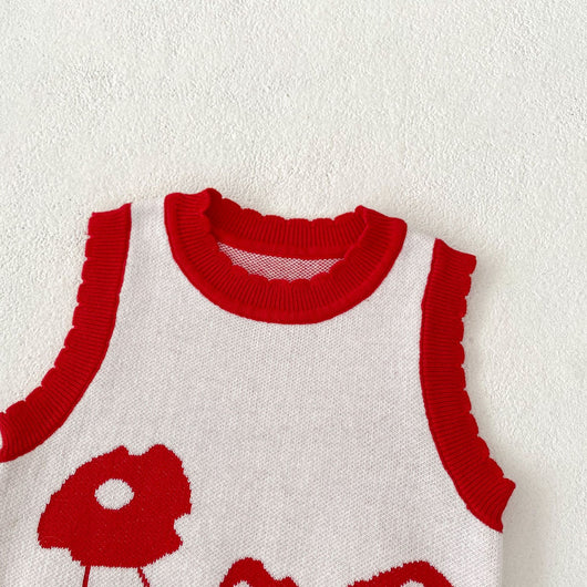 Chaleco Tejido de Algodón para Niños con Diseño Jacquard Setas - Image 10
