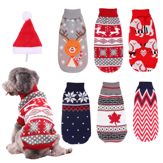 Ropa Navideña para Mascotas con Diseño de Reno, Hoja de Arce y Copo de Nieve - Image 3
