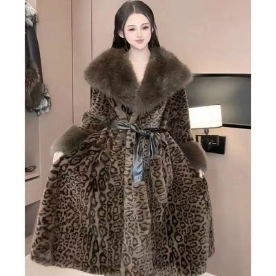 Abrigo Suelto de Terciopelo Dorado con Estampado de Leopardo - Image 14