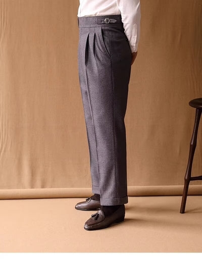 Pantalones de Invierno Rectos Cintura Alta para Hombre con Hebillas Parisinas - Image 40