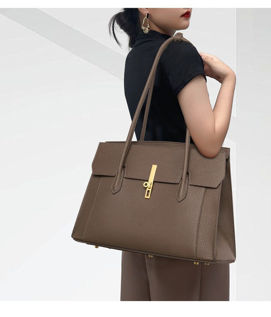 Bolso Tote de Gran Capacidad en Color Sólido para Mujer - Image 13