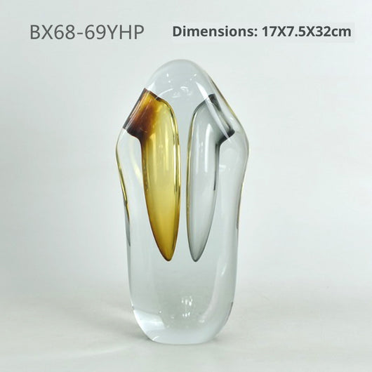 Jarrón de Cristal Nórdico Amarillo Lujo Moderno - Grosor Premium - Image 10