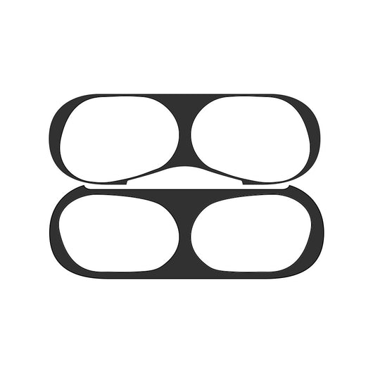 Black metal sticker headphone film, designed to protect the inside of an earbud charging case from dust and fingerprints. - Image 16