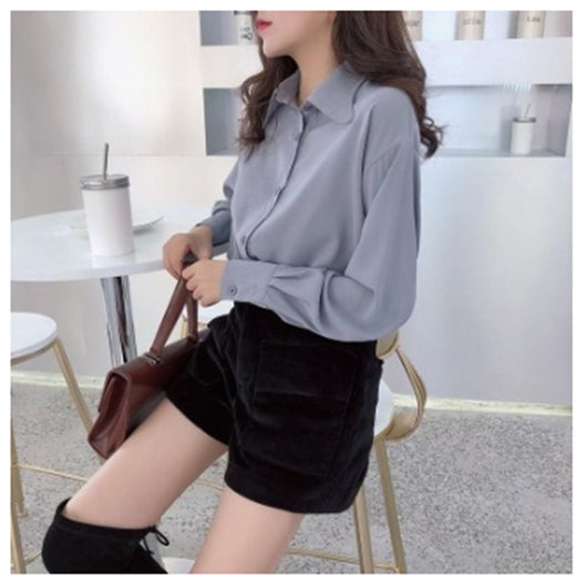 Camisa Suelta Retro Estilo Hong Kong Manga Larga Primavera Otoño - Image 10