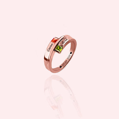 Anillo de Pareja Plateado con Letras de Moda - Image 12