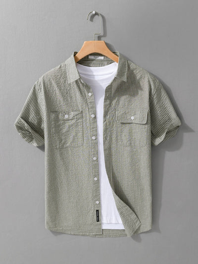 Camisa Casual de Algodón Manga Corta para Hombre - Versátil y Moderna - Image 15