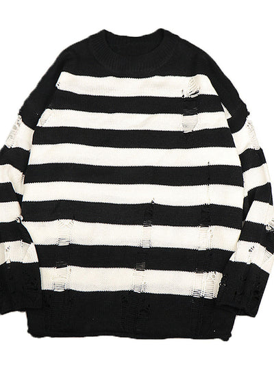 Suéter Tejido Jacquard a Rayas con Cuello Redondo - Image 12