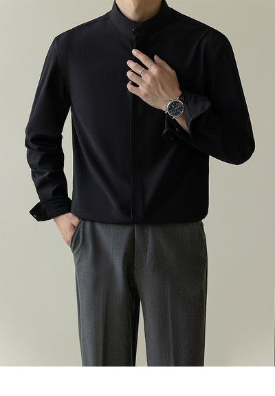 Camisa de Negocios Moderna Hombre Corte Coreano Antimanchas sin Arrugas - Image 18