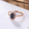 Anillo de Plata 925 con Ópalo Negro Natural y Baño de Oro Rosado