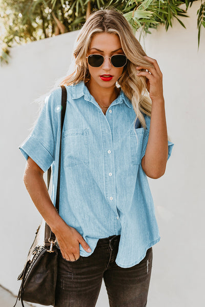 Camisa Casual de Solapa Lisa - Versátil y Minimalista - Image 23