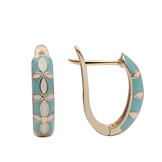 Aretes Retro Oro Rosado con Diseño Tallado - Image 2
