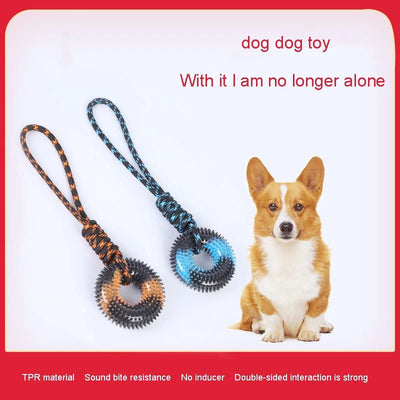 Cuerda Interactiva Doble Color para Perros - Juguete Resistente a Mordidas con Nudo