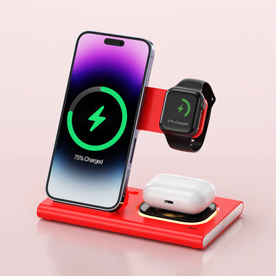 Cargador Inalámbrico 3 en 1 de 15W con Luz Nocturna y Soporte para Apple Watch - Image 8