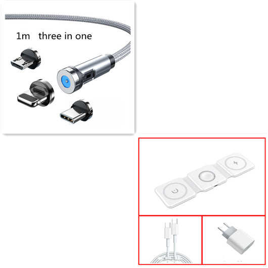 Cable Magnético 3 en 1 de 540° Rotativo - Carga Rápida Android, USB-C y Lightning - Image 28