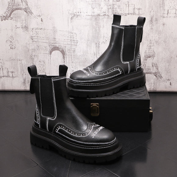 Botas Martin de Cuero con Suela Gruesa - Estilo Moderno