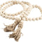 Guirnalda rústica de cuentas de madera Farmhouse Beads – 147 cm con borlas, decoración boho country para pared y espacios de oración