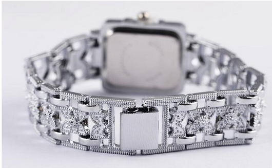 Reloj Cuadrado Estilo Romano con Diamantes y Movimiento 68 - Image 3