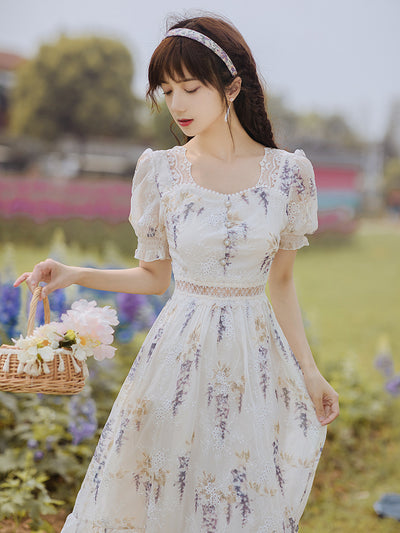 Vestido Cuadrado con Mangas Abullonadas - Primer Amor Delicado - Image 8