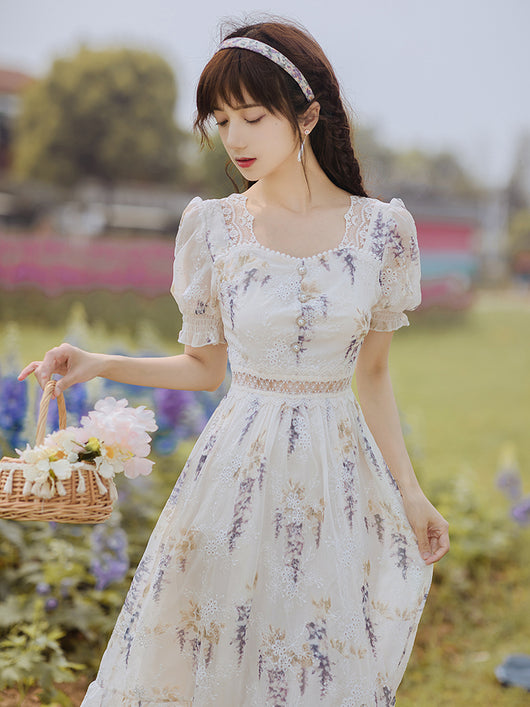 Vestido Cuadrado con Mangas Abullonadas - Primer Amor Delicado - Image 8
