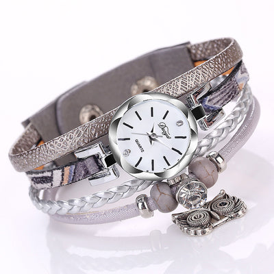 Pulsera Reloj con Dije de Búho Tejido a Mano - Image 15