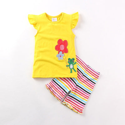 Traje Infantil de Manga Corta con Bordados para Niñas - Image 10