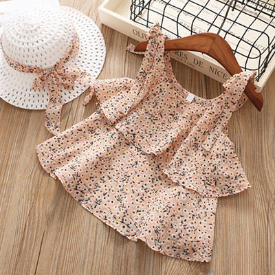 Conjunto de Dos Piezas en Gasa Floral para Niña - Image 4