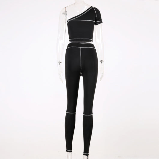 Conjunto Deportivo Asimétrico para Yoga y Fitness - Image 12