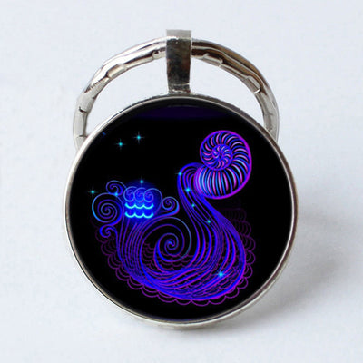 Llavero Gema de Tiempo de los 12 Signos del Zodiaco 25mm en Metal - Image 6