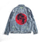 Men's Loose Denim Jacket with Moon Print