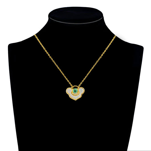 Collar Elegante Cierre Paz Plata S925 con Esmeralda Natural y Madreperla - Image 8