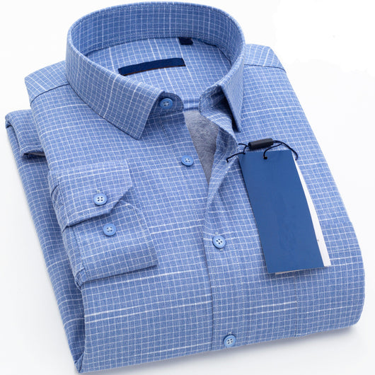 Camisa de Invierno para Hombre con Forro de Terciopelo - Estilo Casual Ejecutivo - Image 14