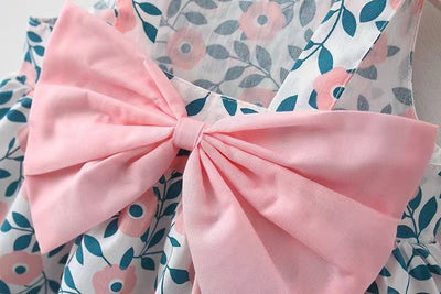 Vestido Infantil Estampado con Tirantes y Moño - Colección Verano - Image 13