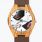 Reloj de Pulsera Personalizado en Madera con Correa de Cuero Marrón 45mm