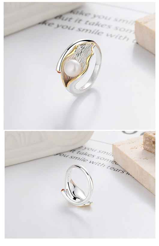 Anillo Ajustable de Perla Luxury con Detalles en Tonos Verdes - Image 7