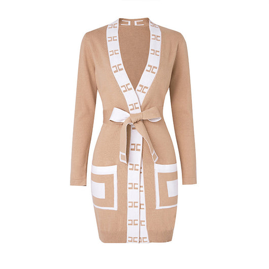 Cardigan Kimono de Punto con Contraste de Letras y Encaje - Abrigo Tipo Bata - Image 3