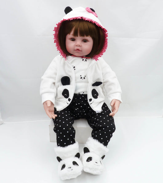 Muñeca Bebé Panda Reborn de Vinilo Suave con Ropa - Juguete Infantil - Image 2