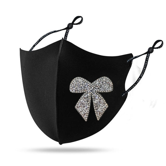 Mascarilla Brillante con Lazo de Diamantes - Diseño Creativo
