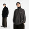 Suéter Retro Holgado con Cuello Mao y Forro de Velour