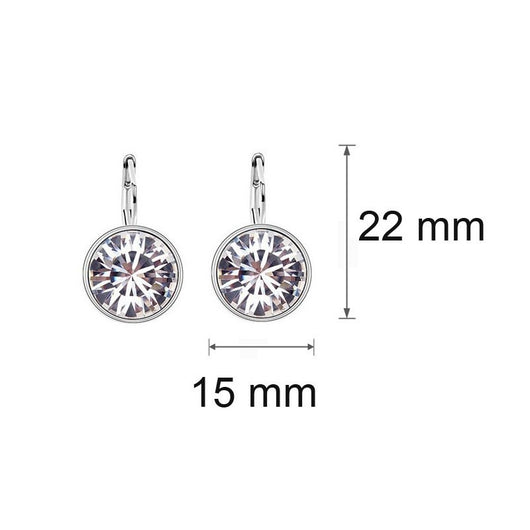 Aretes de Cristal Austriaco con Clip Redondo Brillante - Image 2