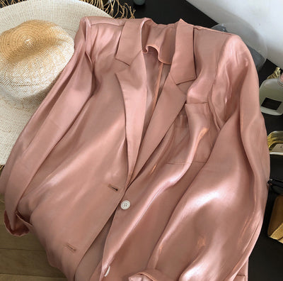 Blazer Ejecutivo Fluido de Brillo Suave para Mujer - Image 10