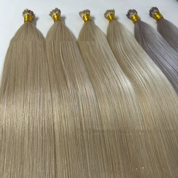 Extensiones de Cabello Blanco Liso Premium con Trenzado