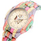 Reloj de Pulsera Bambú con Movimiento Esqueleto y Esfera Grande Colorida