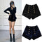 Shorts de Terciopelo Dorado Abotonados - Colección Otoño Invierno