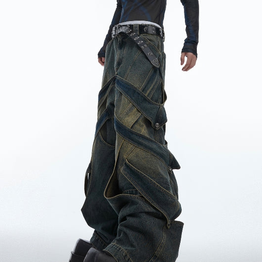 Jeans Desgastados con Efecto 3D y Detalles Calados - Image 10