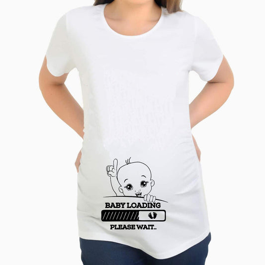 Camiseta Suelta de Maternidad con Estampado de Moda Manga Corta Talla Grande - Image 2