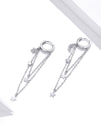 Aretes de Plata Esterlina 925 con Estrella, Luna y Borla - Image 12
