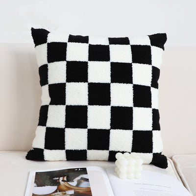 Cojín Decorativo Ajedrez Blanco y Negro para Sala - Image 2