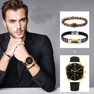 Juego de Reloj Empresarial con Pulsera y Collar para Hombre - Image 9